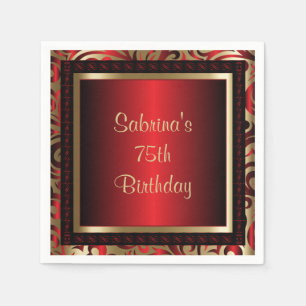 Serviette En Papier 75e fête d'anniversaire Texte do-it-yourself