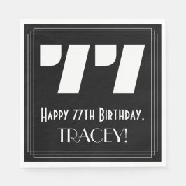 Serviette En Papier 77ème anniversaire : Art Déco Inspiré Look "77" + 