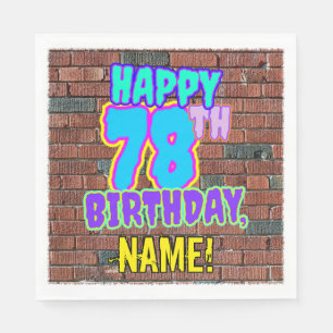 Serviette En Papier 78e anniversaire ~ Amusant, Graffiti urbain inspir
