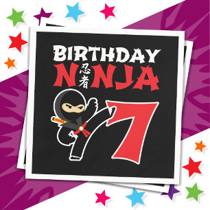Serviette En Papier 7 Ans Karate Ninja Party Enfants 7e anniversaire