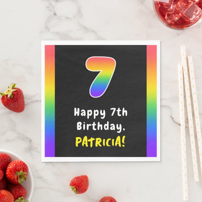 Serviette En Papier 7e anniversaire : Rainbow Spectrum # 7, Nom person (En situation)