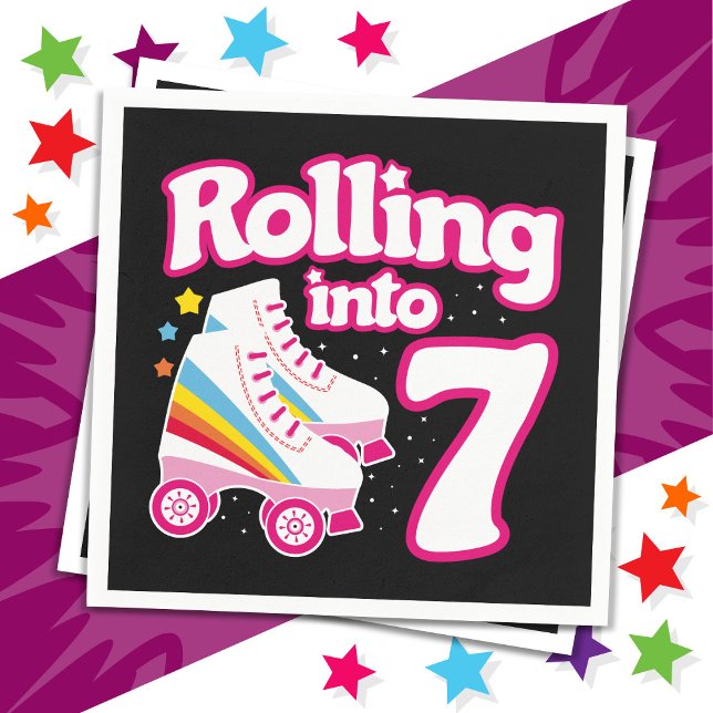 Serviette En Papier 7e anniversaire Roller Skate 7 ans (Créateur téléchargé)