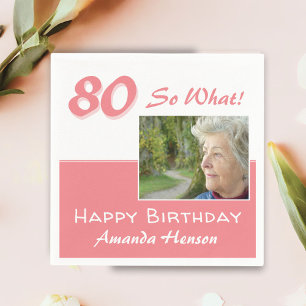 Serviette En Papier 80 Alors ce rose drôle 80e anniversaire photo