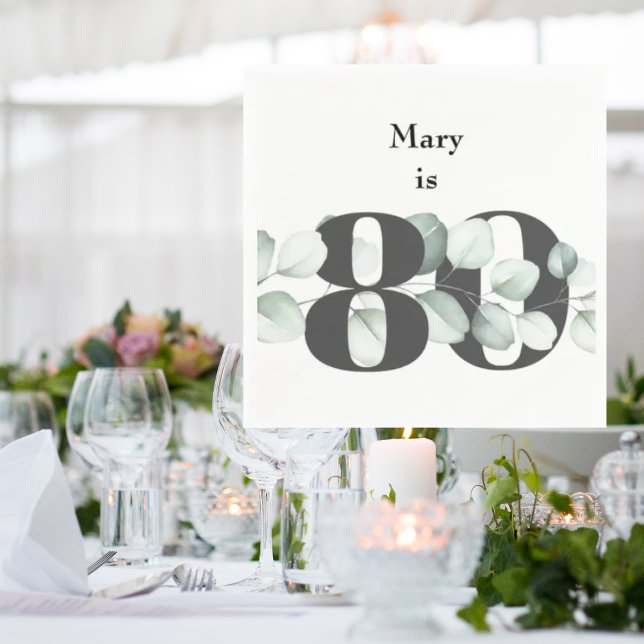 Serviette En Papier 80e anniversaire Cocktail personnalisé serviettes (Créateur téléchargé)