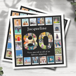 Serviette En Papier 80e anniversaire Conception de votre propre photo 