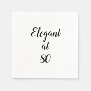 Serviette En Papier 80e anniversaire Elégant à 80