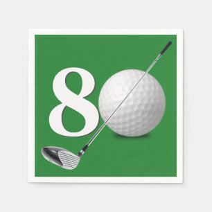 Serviette En Papier 80e Anniversaire Golf Ball And Club