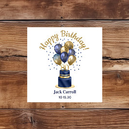 Serviette En Papier 80e anniversaire Marine Blue Balloon Cake