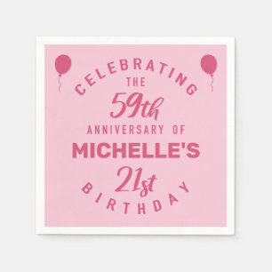 Serviette En Papier 80e anniversaire mignon Personnalisé