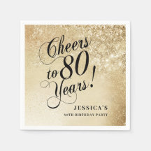 80e anniversaire or élégant