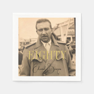 Serviette En Papier 80e anniversaire Photo Homme moderne Anniversaire