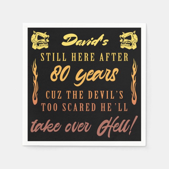 Serviette En Papier 80e Humour masculin (Devant)