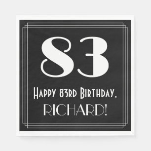 Serviette En Papier 83e anniversaire ~ Art Déco Inspiré Look "83", N