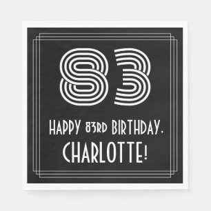 Serviette En Papier 83ème anniversaire : Art Déco Inspiré Look "83" + 