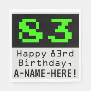 Serviette En Papier 83ème anniversaire - Nerdy / Geeky Style "83" & No