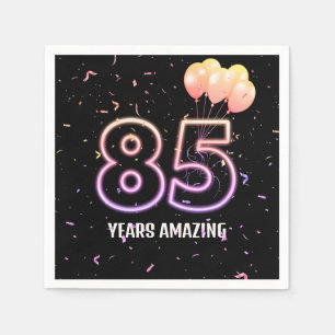 Serviette En Papier 85e anniversaire Balloons et Confetti