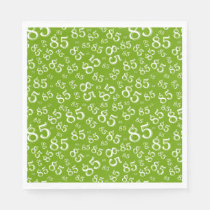 Serviette En Papier 85e anniversaire Numéro de fête Motif Vert/Blanc