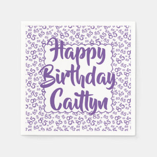 Serviette En Papier 85e anniversaire Random Number Motif Scallop Purpl