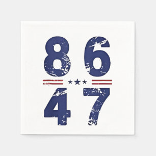 Serviette En Papier 86 47 Anti Trump 8647 Style Vintage rétro