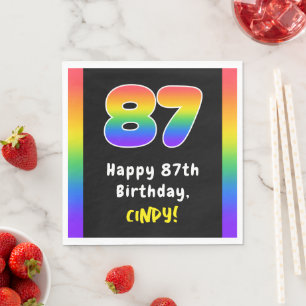 Serviette En Papier 87e anniversaire : Rainbow Spectrum # 87, Nom pers