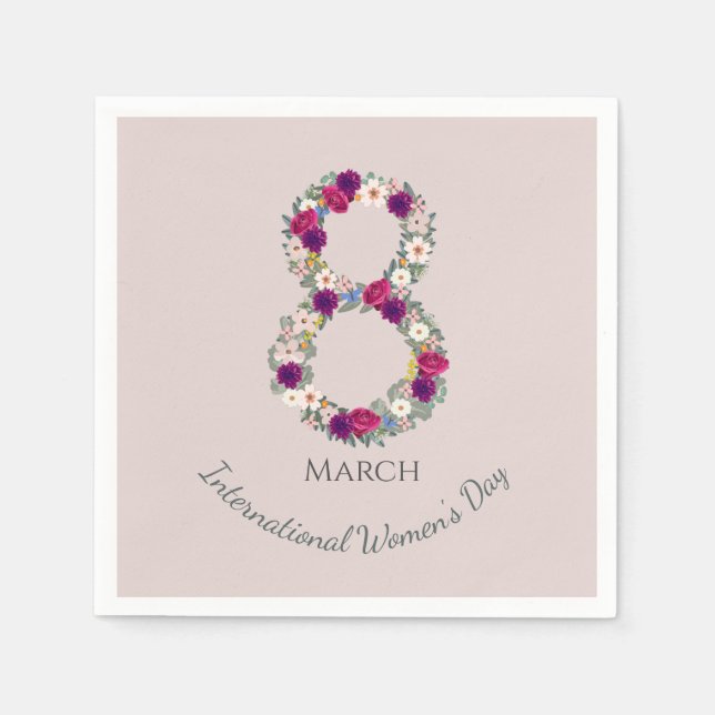 Serviette En Papier 8 mars Journée internationale de la femme (Devant)