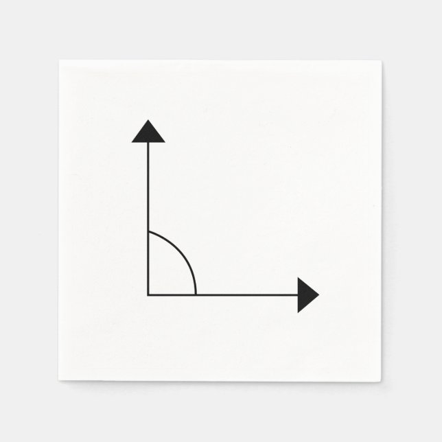 Serviette En Papier 90° Parti mathématique de l'angle droit (Devant)