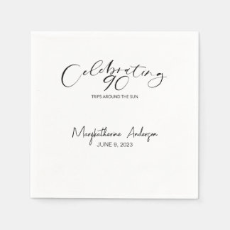 Serviette En Papier 90 Voyages autour du soleil Anniversaire