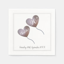 90e anniversaire ballon de coeur rose