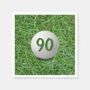 Serviette En Papier 90e anniversaire Golf Ball on Grass Napkins