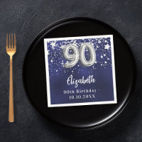 90e anniversaire marine bleu argent étoiles
