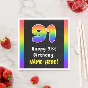 Serviette En Papier 91e anniversaire : Rainbow Spectrum # 91, Nom pers