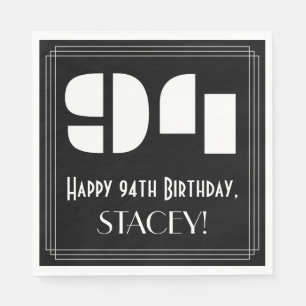 Serviette En Papier 94ème anniversaire : Art Déco Inspiré Look "94" +