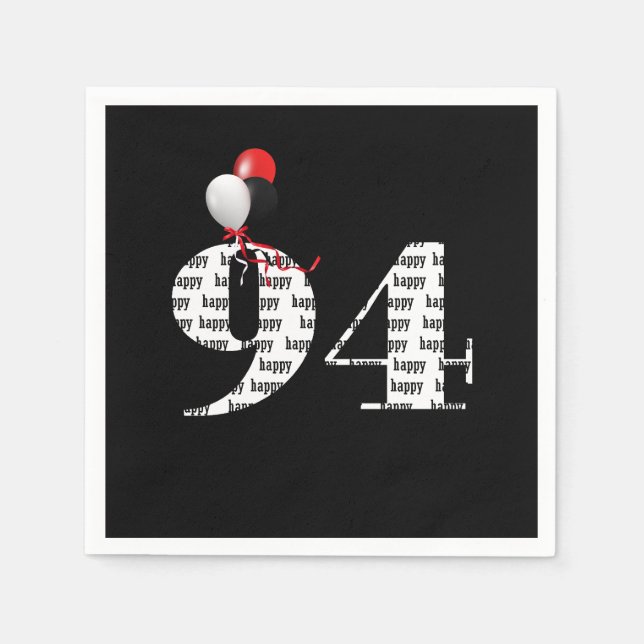 Serviette En Papier 94th Birthday party ballons (Devant)