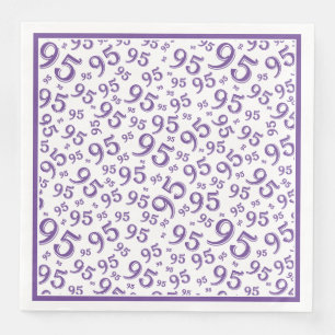 Serviette En Papier 95e anniversaire Numéro de fête Motif violet/blanc