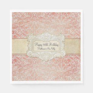 Serviette En Papier 95e fête d'anniversaire Régence de dentelle Vintag