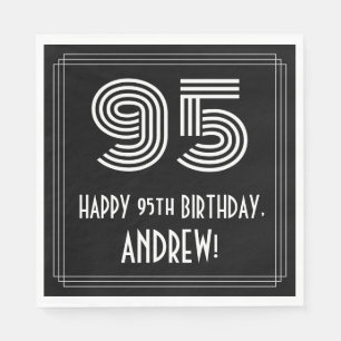 Serviette En Papier 95ème anniversaire : Art Déco Inspiré Look "95" + 