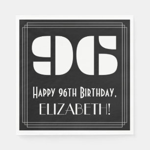 Serviette En Papier 96ème anniversaire : Art Déco Inspiré Look "96" + 