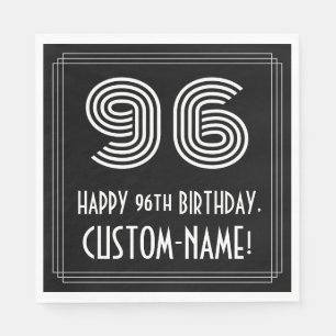 Serviette En Papier 96ème anniversaire : Art Déco Inspiré Look "96" + 