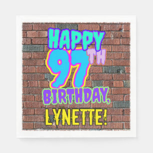 Serviette En Papier 97e anniversaire ~ Amusant, Graffiti urbain inspir