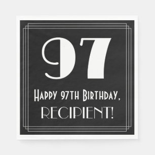 Serviette En Papier 97e anniversaire ~ Art Déco Inspiré Look "97", Nom