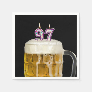 Serviette En Papier 97th Birthday Bière sur noir