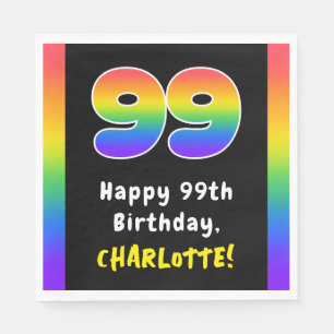 Serviette En Papier 99e anniversaire : Rainbow Spectrum # 99, Nom pers