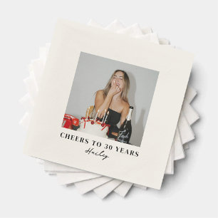 Serviette En Papier À 30 ans, félicitations avec photo personnalisée d