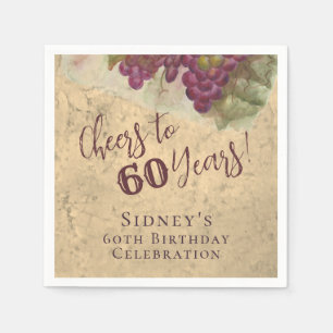 Serviette En Papier À 60 Ans, fête thématique vinicole pour 60e annive