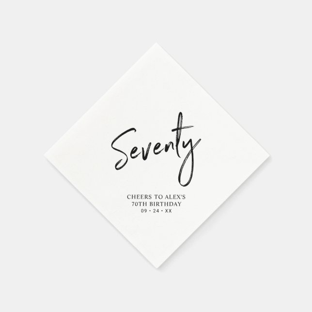 Serviette En Papier À 70 | Moderne Adulte 70ème Anniversaire Fête (Coin)