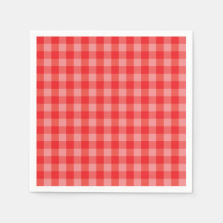 Serviette en papier à carreaux Gingham rouge class