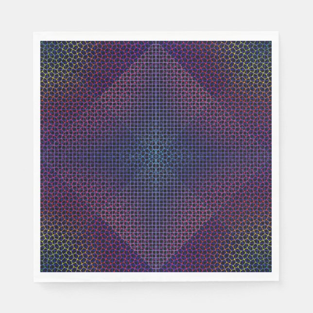 Serviette En Papier à damiers motif net 01 Black BG (Devant)