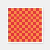 à damiers rouge et orange