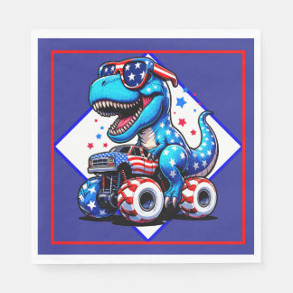 Serviette En Papier A Dino Fourth Of July 