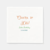 À la 30e anniversaire nom date orange vert bleu